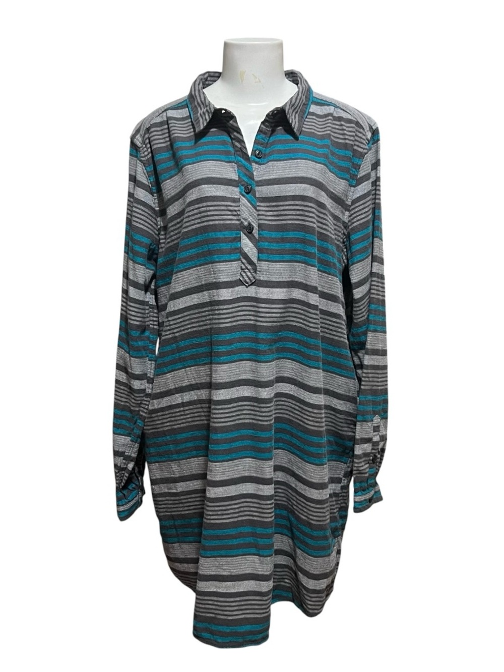 Patagonia Heywood Tunic Dress Flannel 100% Organic Cotton Stripe Fall Casual XL
